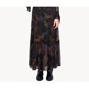 NEW ZADIG & VOLTAIRE ralicel horses dress in dark chocolate